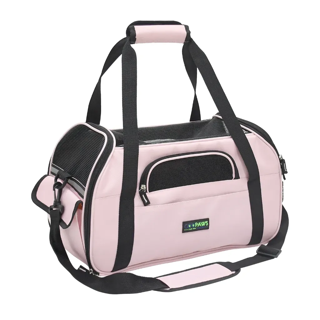 GOOPAWS Soft Sided Travel Pet Carrier, Pink