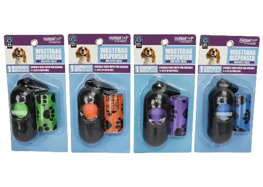 [P-1001] Paw Print Waste Bags W/ Holder