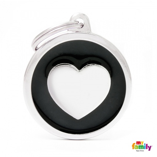 [Tg-1075] Classic - Big Black Circle Heart