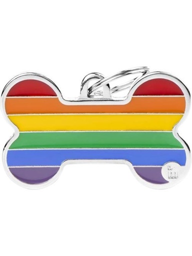 [Tg-1126] Rainbow Tag - XL Bone
