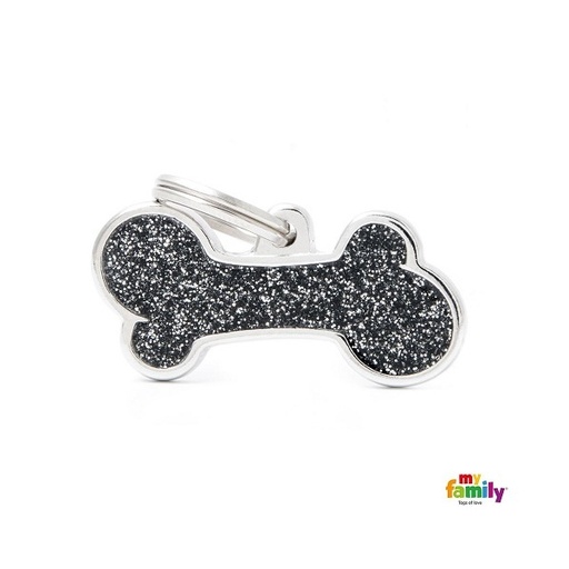 [Tg-1128] Shine - Big Glitter Bone Black
