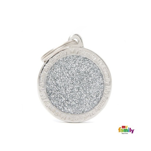 [Tg-1130] Shine - Big Glitter Circle Grey