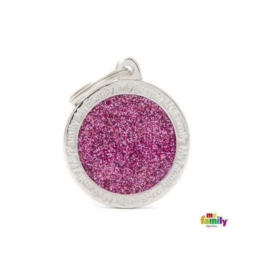 [Tg-1131] Shine - Big Glitter Circle Pink