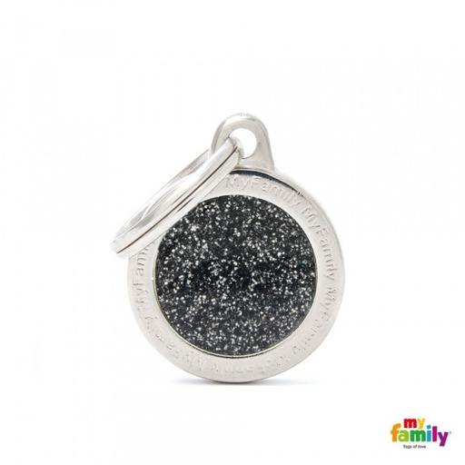 [Tg-1147] Shine - Small Glitter Circle Black