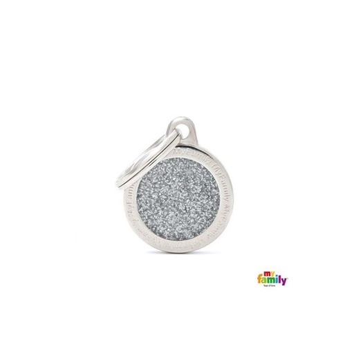 [Tg-1148] Shine - Small Glitter Circle Grey