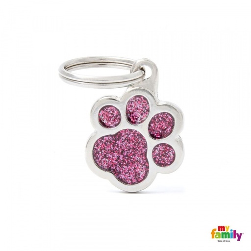 [Tg-1151] Shine - Small Pink Glitter Paw