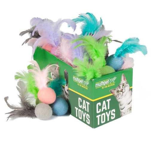 [Ty-1009] Cat Felted Ball with Feather