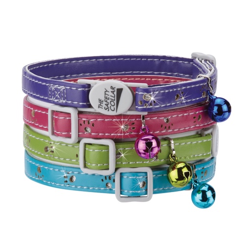 [A-1100] Savvy Tabby Sparkle Cat Collar - Green