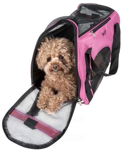 [A-1110] Sporty Zippered Pet Carrier - Lrg - Pink
