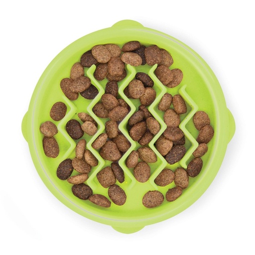 Catstages Kitty Slow Feeder Cat Bowl  Green