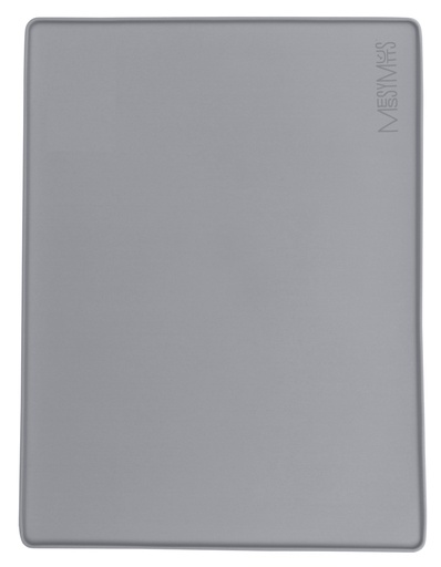 Messy Mutts & Cats Silicone Non-Slip Feeding Mat with Raised Edge 16” X 12” - Cool Grey