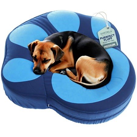 Katziela Blue Paw Shaped Pet Bed - Medium
