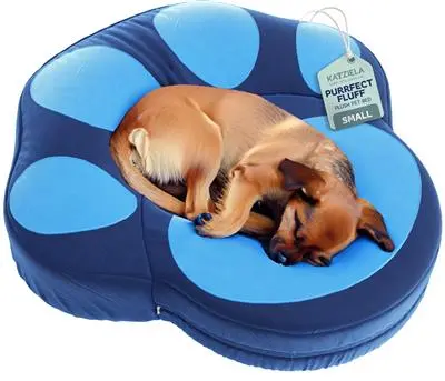 Katziela Blue Paw Shaped Pet Bed - Small