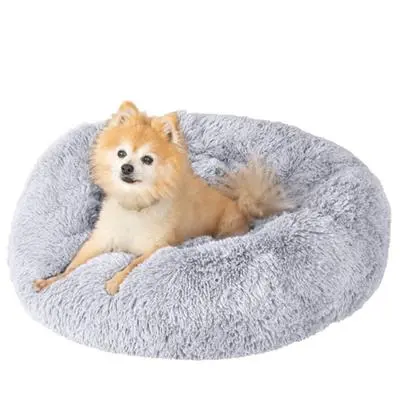 GM Pet Calming Dog Bed Medium 30" - Light Grey