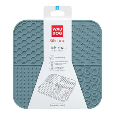 WauDog Silicone Lick Mat for Dogs and Cats Grey 190x190x10mm
