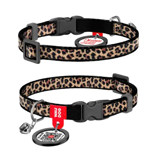 WauDog Nylon 'Leopard' Cat Collar XSmall