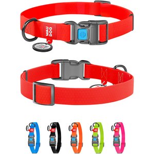 WauDog Waterproof Dog Collar Large Red 34-49cm